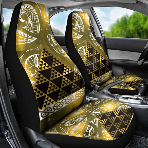 Matariki New Zealand Car Seat Cover NZ Niho Taniwha Maori New Year Yellow Galaxy