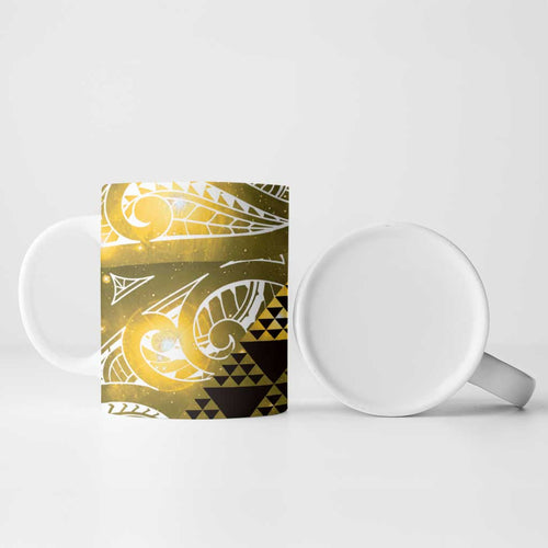 Matariki New Zealand Ceramic Mug NZ Niho Taniwha Maori New Year Yellow Galaxy