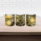 Matariki New Zealand Ceramic Mug NZ Niho Taniwha Maori New Year Yellow Galaxy