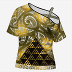 Matariki New Zealand Cross Shoulder Shirt NZ Niho Taniwha Maori New Year Yellow Galaxy