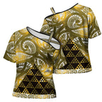 Matariki New Zealand Cross Shoulder Shirt NZ Niho Taniwha Maori New Year Yellow Galaxy