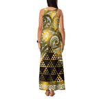 Matariki New Zealand Family Matching Tank Maxi Dress and Hawaiian Shirt NZ Niho Taniwha Maori New Year Yellow Galaxy