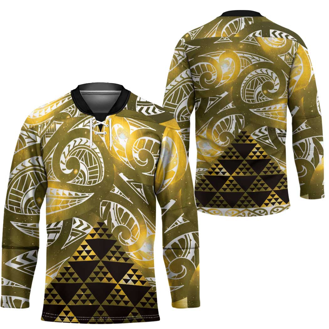 Matariki New Zealand Hockey Jersey NZ Niho Taniwha Maori New Year Yellow Galaxy