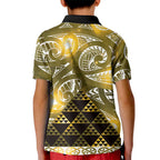 Matariki New Zealand Kid Polo Shirt NZ Niho Taniwha Maori New Year Yellow Galaxy
