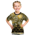 Matariki New Zealand Kid T Shirt NZ Niho Taniwha Maori New Year Yellow Galaxy