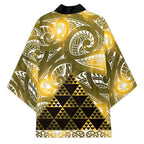 Matariki New Zealand Kimono NZ Niho Taniwha Maori New Year Yellow Galaxy
