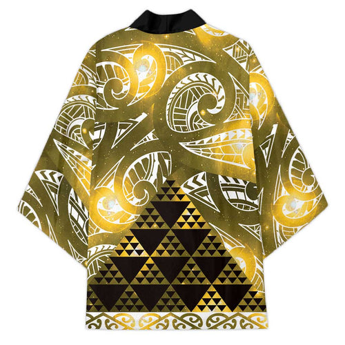 Matariki New Zealand Kimono NZ Niho Taniwha Maori New Year Yellow Galaxy