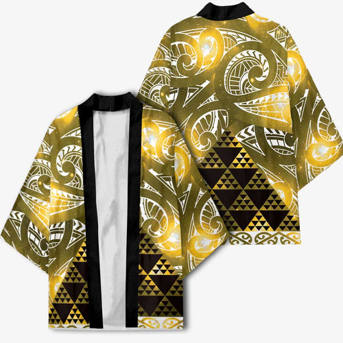 Matariki New Zealand Kimono NZ Niho Taniwha Maori New Year Yellow Galaxy