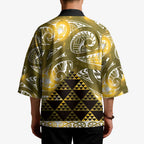 Matariki New Zealand Kimono NZ Niho Taniwha Maori New Year Yellow Galaxy