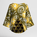 Matariki New Zealand Kimono Sleeve Blouse NZ Niho Taniwha Maori New Year Yellow Galaxy