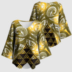 Matariki New Zealand Kimono Sleeve Blouse NZ Niho Taniwha Maori New Year Yellow Galaxy