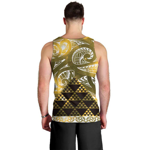 Matariki New Zealand Men Tank Top NZ Niho Taniwha Maori New Year Yellow Galaxy
