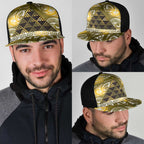 Matariki New Zealand Mesh Trucker Cap NZ Niho Taniwha Maori New Year Yellow Galaxy