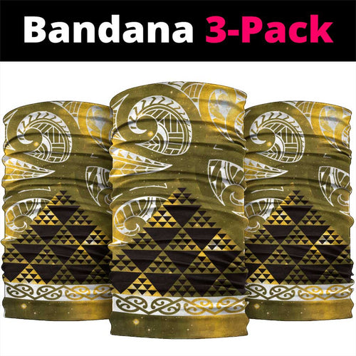 Matariki New Zealand Neck Gaiter NZ Niho Taniwha Maori New Year Yellow Galaxy