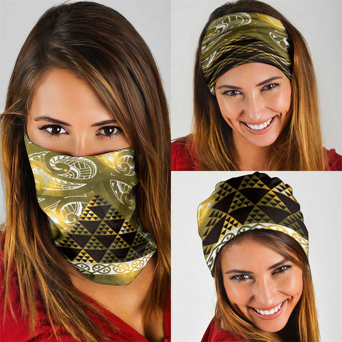Matariki New Zealand Neck Gaiter NZ Niho Taniwha Maori New Year Yellow Galaxy