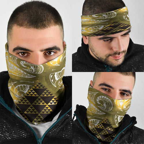 Matariki New Zealand Neck Gaiter NZ Niho Taniwha Maori New Year Yellow Galaxy