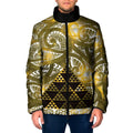 Matariki New Zealand Padded Jacket NZ Niho Taniwha Maori New Year Yellow Galaxy