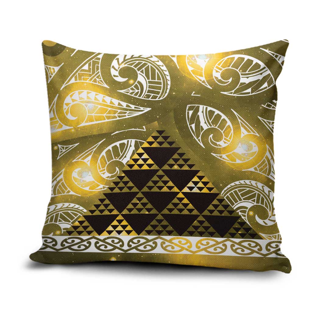 Matariki New Zealand Pillow Cover NZ Niho Taniwha Maori New Year Yellow Galaxy