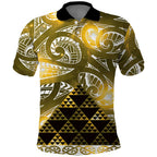 Matariki New Zealand Polo Shirt NZ Niho Taniwha Maori New Year Yellow Galaxy