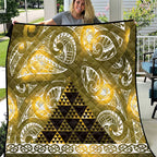 Matariki New Zealand Quilt NZ Niho Taniwha Maori New Year Yellow Galaxy