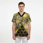 Matariki New Zealand Scrub Top NZ Niho Taniwha Maori New Year Yellow Galaxy