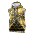 Matariki New Zealand Sleeveless Hoodie NZ Niho Taniwha Maori New Year Yellow Galaxy