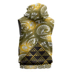 Matariki New Zealand Sleeveless Hoodie NZ Niho Taniwha Maori New Year Yellow Galaxy