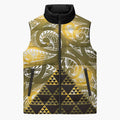Matariki New Zealand Sleeveless Puffer Jacket NZ Niho Taniwha Maori New Year Yellow Galaxy