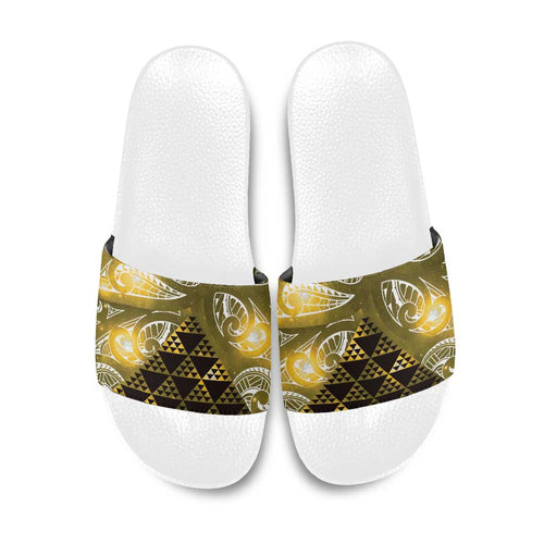 Matariki New Zealand Slide Sandals NZ Niho Taniwha Maori New Year Yellow Galaxy
