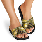 Matariki New Zealand Slide Sandals NZ Niho Taniwha Maori New Year Yellow Galaxy