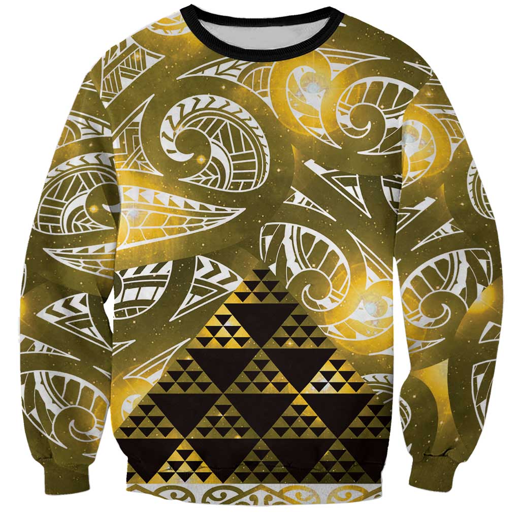 Matariki New Zealand Sweatshirt NZ Niho Taniwha Maori New Year Yellow Galaxy