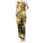 Matariki New Zealand Tank Maxi Dress NZ Niho Taniwha Maori New Year Yellow Galaxy