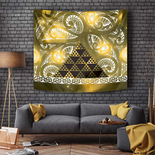 Matariki New Zealand Tapestry NZ Niho Taniwha Maori New Year Yellow Galaxy