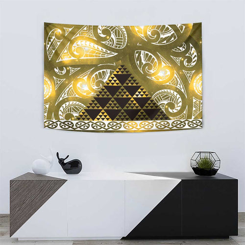 Matariki New Zealand Tapestry NZ Niho Taniwha Maori New Year Yellow Galaxy