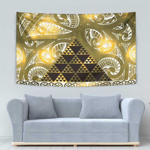 Matariki New Zealand Tapestry NZ Niho Taniwha Maori New Year Yellow Galaxy