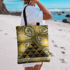 Matariki New Zealand Tote Bag NZ Niho Taniwha Maori New Year Yellow Galaxy