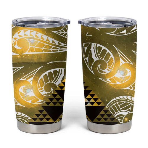 Matariki New Zealand Tumbler Cup NZ Niho Taniwha Maori New Year Yellow Galaxy