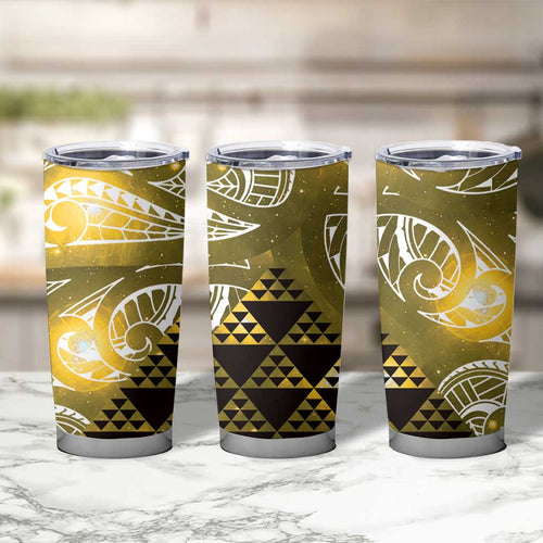 Matariki New Zealand Tumbler Cup NZ Niho Taniwha Maori New Year Yellow Galaxy