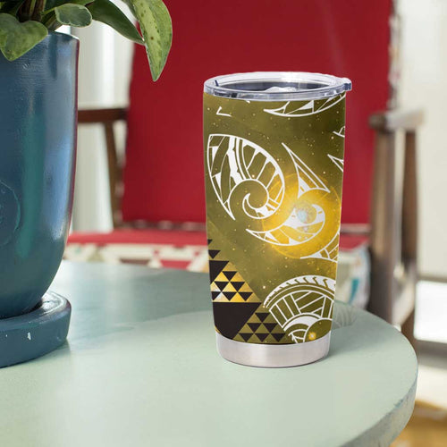 Matariki New Zealand Tumbler Cup NZ Niho Taniwha Maori New Year Yellow Galaxy