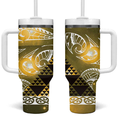 Matariki New Zealand Tumbler With Handle NZ Niho Taniwha Maori New Year Yellow Galaxy