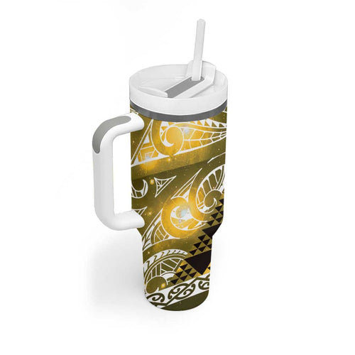 Matariki New Zealand Tumbler With Handle NZ Niho Taniwha Maori New Year Yellow Galaxy