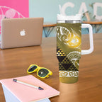 Matariki New Zealand Tumbler With Handle NZ Niho Taniwha Maori New Year Yellow Galaxy