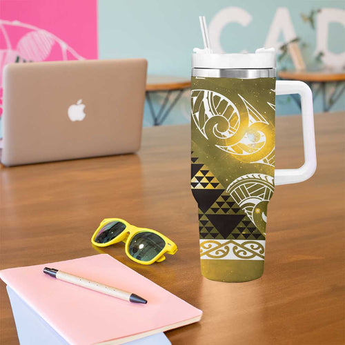 Matariki New Zealand Tumbler With Handle NZ Niho Taniwha Maori New Year Yellow Galaxy