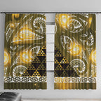 Matariki New Zealand Window Curtain NZ Niho Taniwha Maori New Year Yellow Galaxy