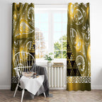 Matariki New Zealand Window Curtain NZ Niho Taniwha Maori New Year Yellow Galaxy