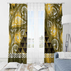 Matariki New Zealand Window Curtain NZ Niho Taniwha Maori New Year Yellow Galaxy
