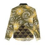 Matariki New Zealand Women Casual Shirt NZ Niho Taniwha Maori New Year Yellow Galaxy