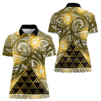 Matariki New Zealand Women Polo Shirt NZ Niho Taniwha Maori New Year Yellow Galaxy