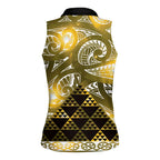 Matariki New Zealand Women Sleeveless Polo Shirt NZ Niho Taniwha Maori New Year Yellow Galaxy