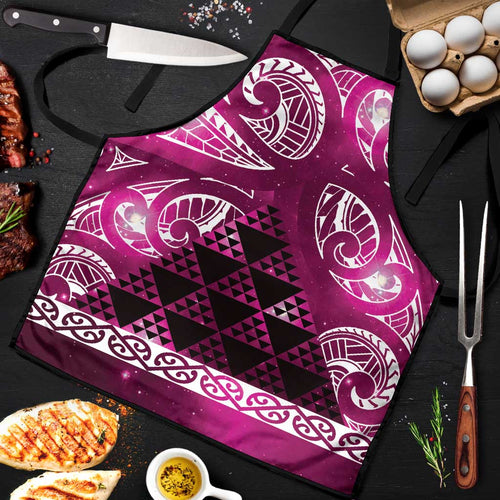 Matariki New Zealand Apron NZ Niho Taniwha Maori New Year Pink Galaxy